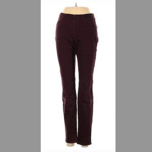 Uniqlo Solid Maroon Burgundy Pants